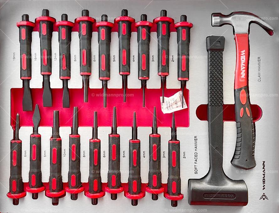 Servante XXL Jumbo Pro Widmann 13 tiroirs 11 remplis d’outils – Rouge – Image 5