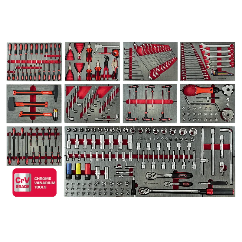 Servante D'Atelier Widmann Jumbo Top – 12 Tiroirs – Rouge- 274 Outils – Image 6