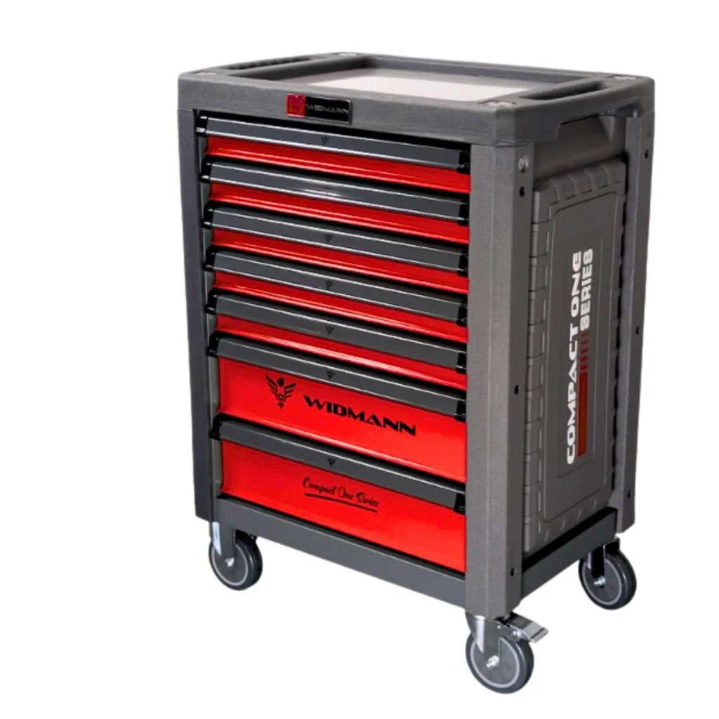 Servante Atelier Widmann Compact One – Plateau Inox 6 Tiroirs Pleins – Rouge -272 Outils- CRV – Image 2