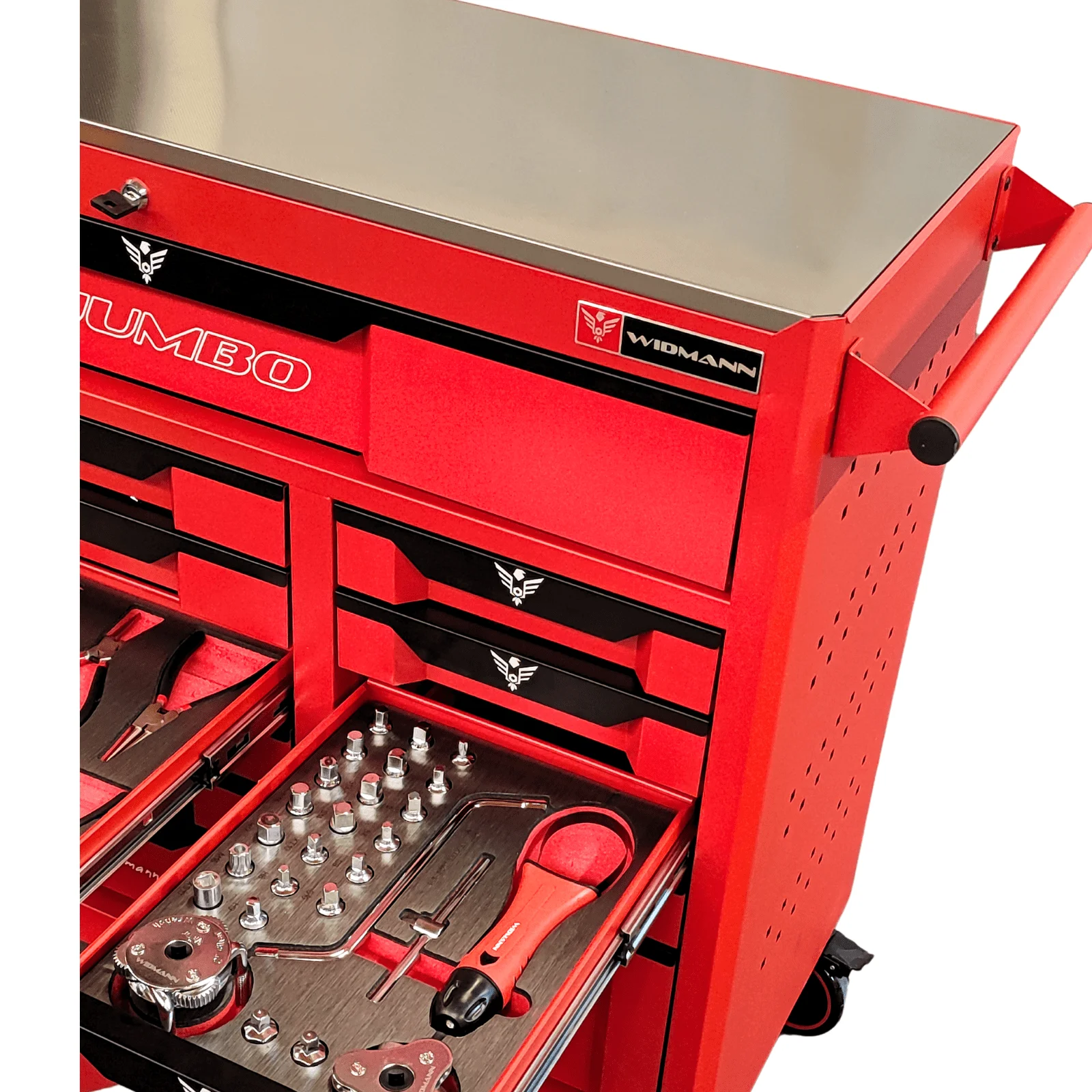 Servante D'Atelier Widmann Jumbo Top – 12 Tiroirs – Rouge- 274 Outils – Image 4